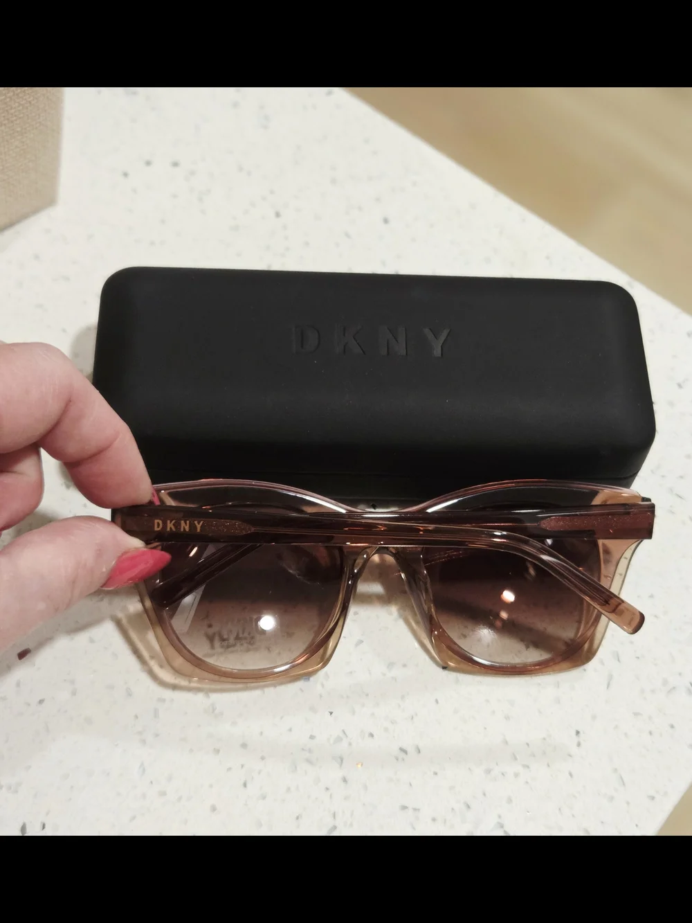 DKNY Women's Square Sunglasses in Light Brown